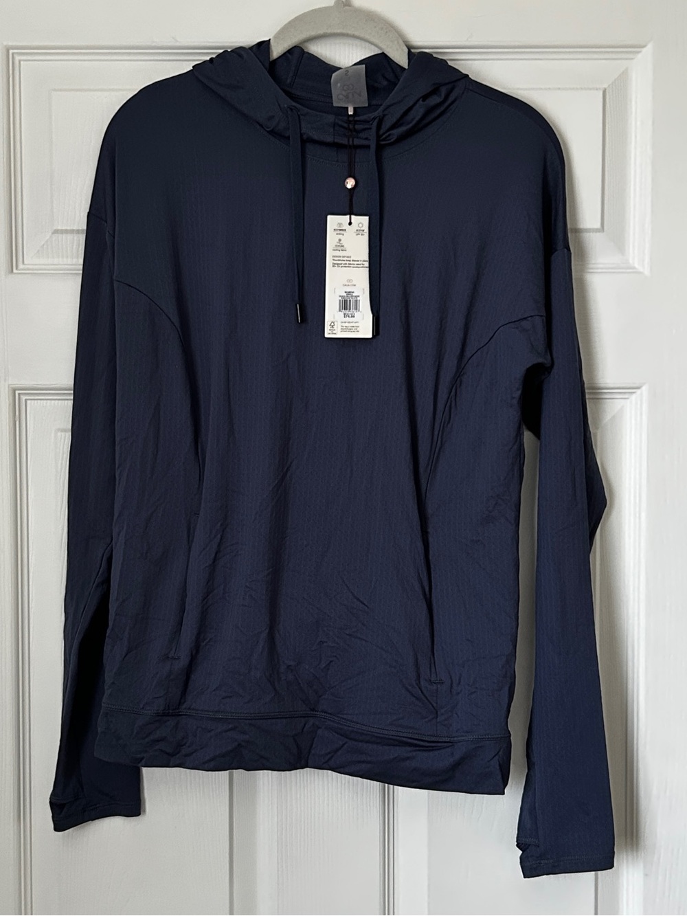 NWT CALIA by Carrie Underwood Blue Slate Lightweight UV Hooded Pullover